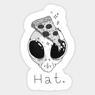 Alien Pizza Hat Sticker